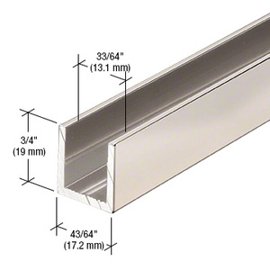 CRL Polished Nickel 1/2" Fixed Panel Shower Door Deep U-Channel - 95"