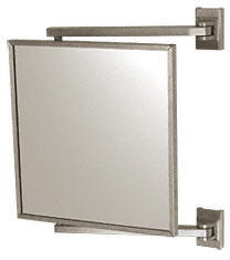 CRL Brushed Nickel 11" x 11" Pivot-N-Vue Double Hinged Mirror