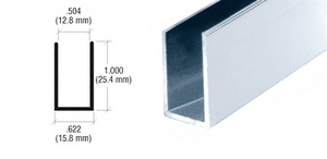 CRL Brite Anodized 1/2" Aluminum U-Channel