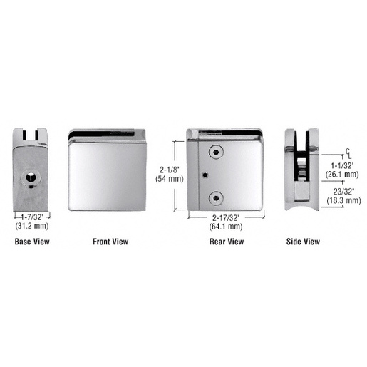 CRL Polished Stainless Z-Series Square Type Radius Base Stainless