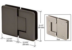 CRL Oil Rubbed Bronze Pinnacle 180 Series 180 Degree Glass-to-Glass Standard Hinge