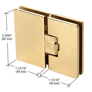 CRL Polished Brass Milano 180 Series 180 Degree Glass-to-Glass Hinge