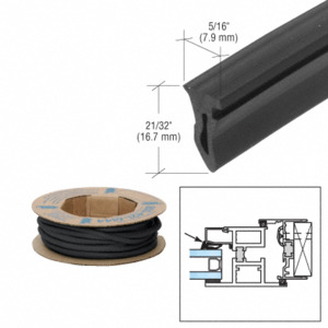 CRL Black Glazing Spline 21/32" Width - 300'