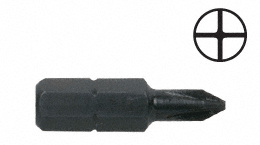 CRL 1/4" Hex No. 1 Point Undercut Phillips Insert Bit
