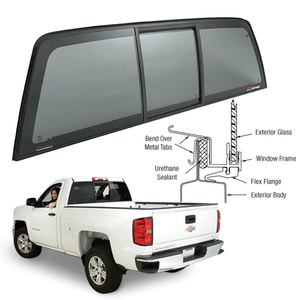 CRL Solar Privacy Glass with Black Frame "Perfect Fit" POWR-Slider for 2014+ Chevy/GMC Silverado/Sierra 1500 and 2015+ Chevy/GMC 2500-3500