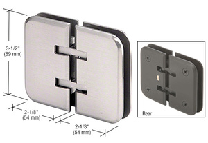 CRL Brushed Nickel Estate 180 Series 180 Degree Glass-to-Glass Hinge