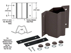 CRL Matte Bronze Inside 135 Degree Fascia Mounted Bracket