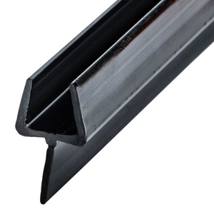 CRL One-Piece Bottom Rail with Black Wipe for 3/8" Glass