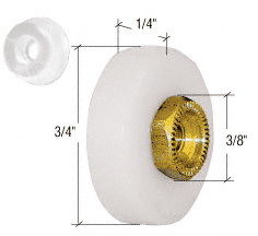 CRL 3/4" Sliding Flat Edge Shower Door Roller and Bumper