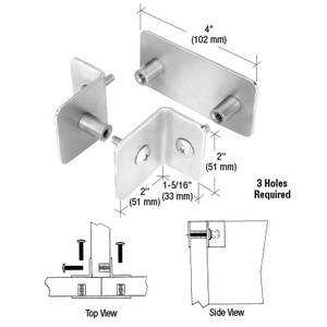 CRL Brushed Stainless Bullet Resistant Protective Barrier System Top or Mid-Mount T-Clamp