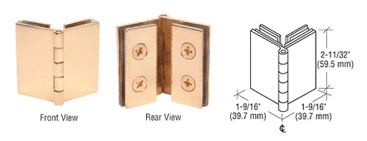 CRL Brass Double Glass-to-Glass 90 Degree Return Hinge