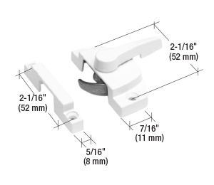 CRL White Window Sash Lock with 2-1/16" Screw Holes