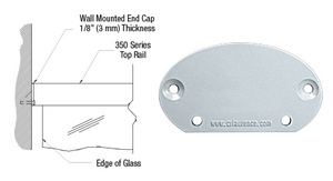 CRL Mill 350X Series Wall Mount End Cap