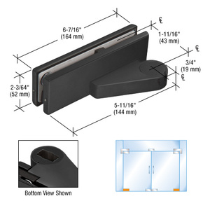 CRL Matte Black Left Offset Bottom Door Patch Fitting