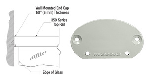 CRL Agate Gray 350 Series Wall Mount End Cap