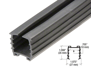 CRL Black Roll Form Cap Rail Rubber Insert for 3/4" Monolithic Glass