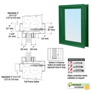 CRL KYNAR® Painted (Specify) Aluminum Clamp-On Frame Exterior Glazed Vision Window