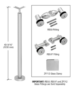 CRL Brushed Stainless 42" P7 Series Corner Post Railing Kit No Fittings