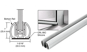 CRL Metallic Silver 241" Bottom Rail Only for the Aluminum Windscreen System