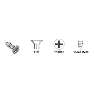 CRL Zinc 4 x 3/8" Small Flat Head Phillips Tapping Sheet Metal Screws