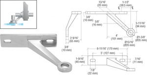 CRL Brushed Stainless Heavy-Duty Spider Fitting Single Left Arm Wall Mount Frame Spider