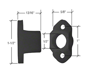 CRL Black Nylon Torque Bar Bearing with Flush Back