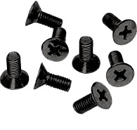 CRL Matte Black 6 x 15 mm Cover Plate Flat Head Phillips Screws