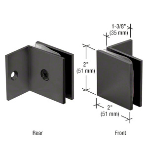 CRL Matte Black Fixed Panel Square Clamp With Small Leg