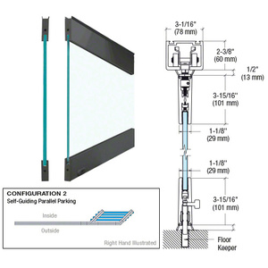 CRL Powder Coat Black Type 2 Easy Slide Stacking Partition System