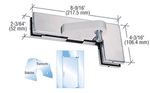 CRL Brushed Stainless Left Offset Sidelite Mounted Transom Patch Fitting