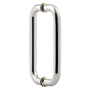 Chrome with Brass Accents 8" Standard Tubular Back to Back Handles with Washers