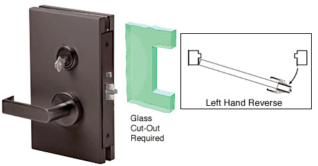 CRL Dark Bronze 6" x 10" LHR Center Lock With Deadlatch in Storeroom Function