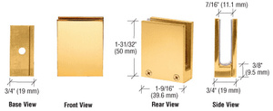 CRL Brass Face Plate Clamp for 1/4" to 3/8" Glass