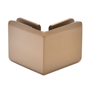 CRL Dark Brushed Bronze Beveled Style 90º Glass-to-Glass Clamp
