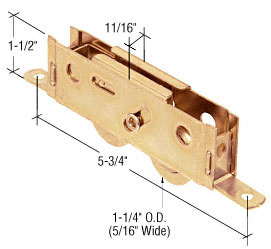 CRL 1-1/4" Tandem Steel Ball Bearing Sliding Glass Door Roller with 11/16" Wide Housing