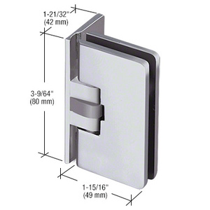 CRL Satin Chrome Milano 044 Series Wall Mount Full Offset Back Plate Hinge