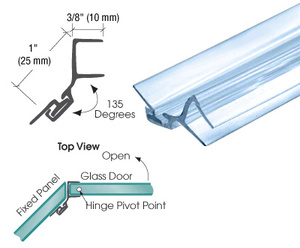 CRL 135 Degree Door Jamb Seal for 5/16" Glass