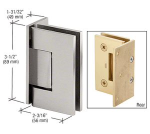 CRL Brushed Satin Chrome Geneva 544 Series Wall Mount Offset Back Plate Hinge