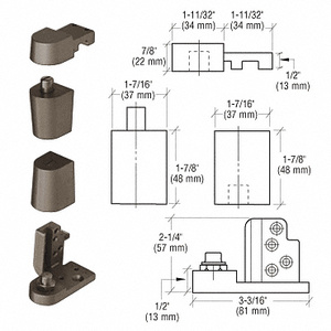 CRL Dark Bronze Offset Right Hand 0P70 Series Pivot Set