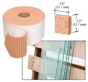 CRL 1/2" x 1/2" x 1/4" Cork Non-Adhesive Shipping Pads - Bulk