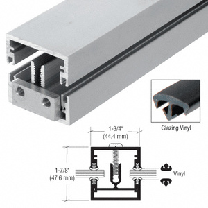 CRL Clear Anodized Shallow 1-3/4" x 1-7/8 Division Bar with Vinyl-24'