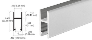 CRL Satin Anodized Aluminum H-Bar Extrusion for Showcases