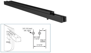 CRL Matte Black Single Narrow Floating Header with Surface Mounted Top Pivots - for 36" Wide Opening