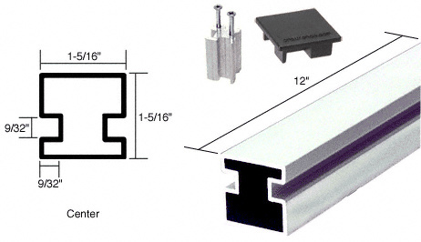CRL Buffed Brite Anodized 12" Center Aluminum Counter Post