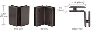 CRL Oil Rubbed Bronze Pinnacle and Prima Series Glass-to-Glass Bracket