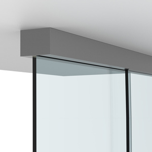 CRL 690 Series Satin Anodized Wall/Ceiling Mount Sliding Door with Fixed Panel Kit