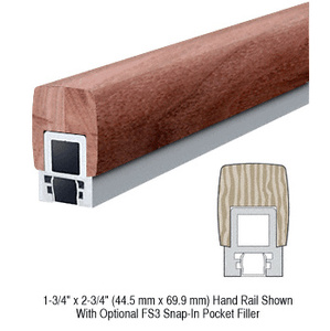 CRL-Blumcraft® Custom Color 597 Series 1-3/4" x 2-3/4" Wood Hand Railing
