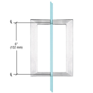 CRL Satin Chrome 6" x 6" SQ Series Square Tubing Back-to-Back Pull Handle