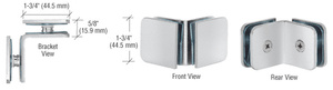 CRL Satin Chrome 90 Degree Traditional Style Glass-to-Glass Clamp