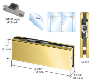 CRL Brass Top Door Patch Fitting with 1NT303 Insert